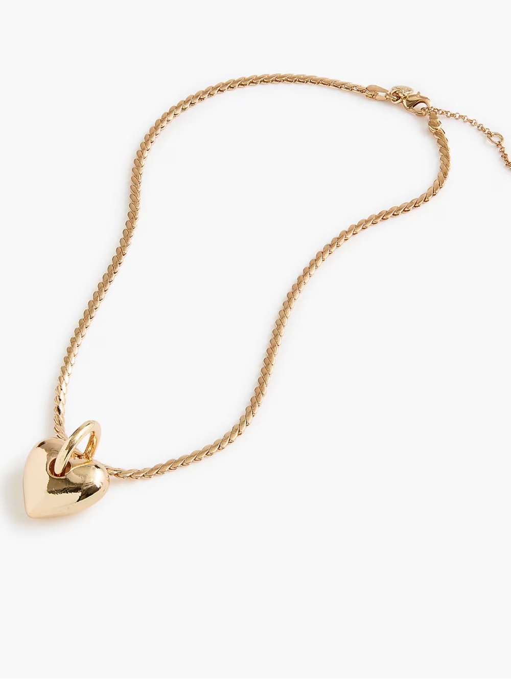 Jcrew Puffy gold heart pendant necklace - Gold - NWT